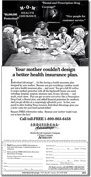 Advertisement for Insurance Company