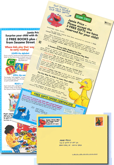 Acquisition mailing for Sesame Street Book Club